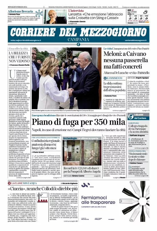 Prima-pagina-corriere del mezzogiorno-del-2024-05-29